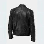 Men's Leather Moto Jacket - Stylish Biker Outerwear