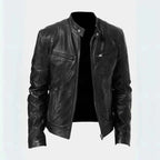 Men's Leather Moto Jacket - Stylish Biker Outerwear Black