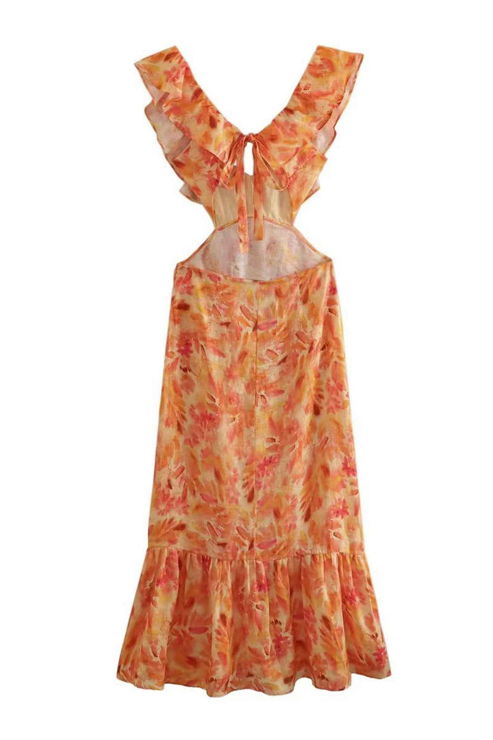Amara | Elegant Summer Maxi Dress - Sleeveless with Ruffle Straps