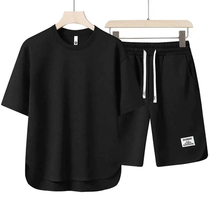 Men's Casual Summer Co-Ord Set Black
