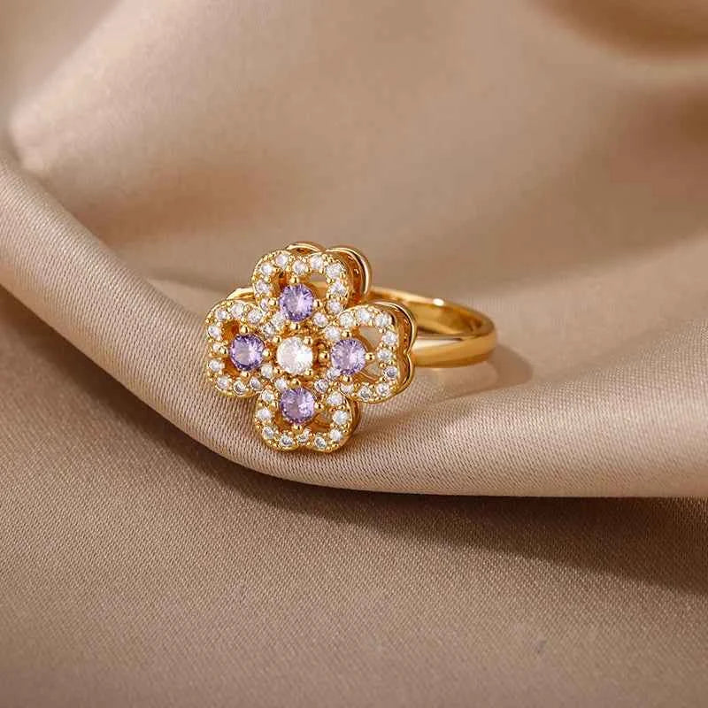 Adjustable Lucky Clover Ring