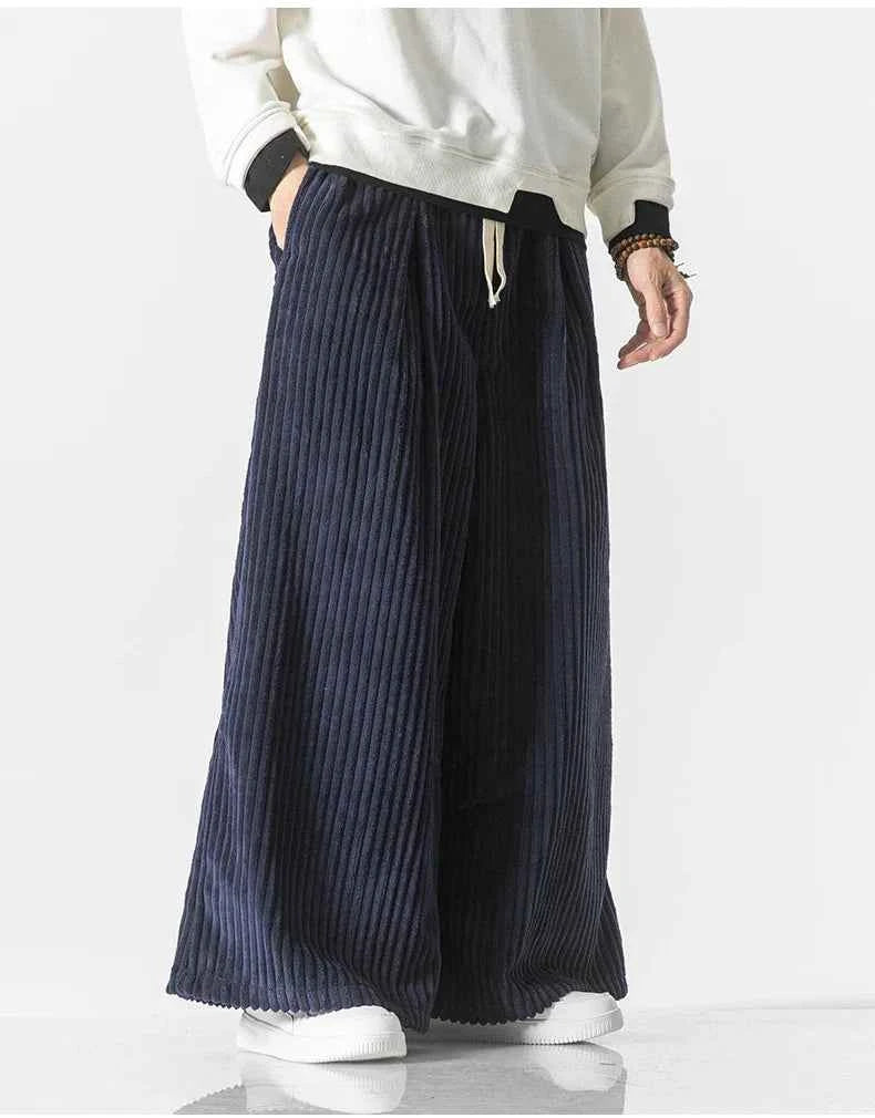 Men's Wide-Leg Corduroy Pants - Heritage Style Navy