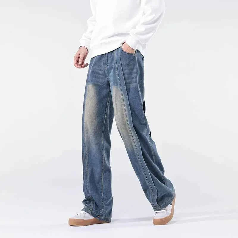 Men's Classic Denim Jeans Retro Blue