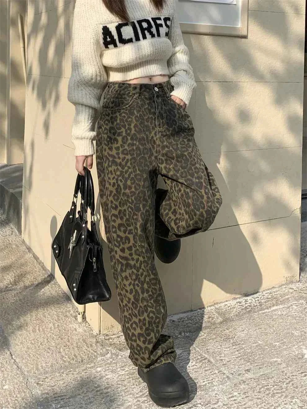 Womens Leopard Print Jeans