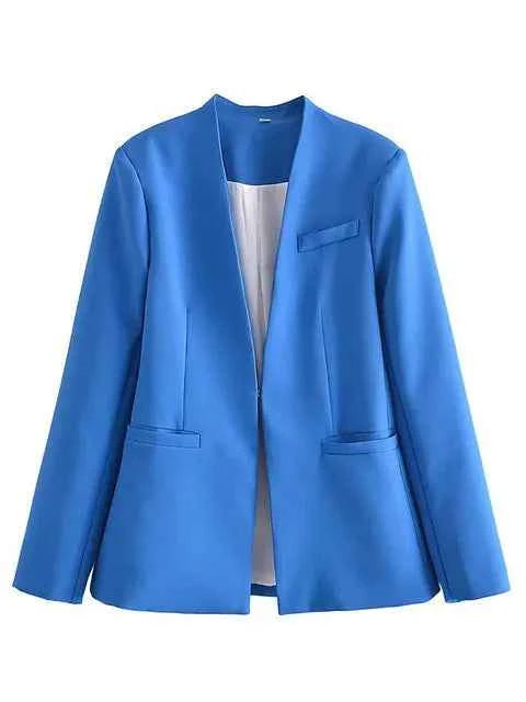 Women's Tailored Blazer and High Waist Trouser Suit Set