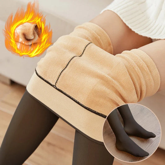 Women's Black Thermal Fleece High Stretch Seamless Winter Leggings