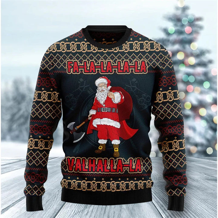 Sjov julesweater med julemandsmotiv til mænd - afslappet pullover