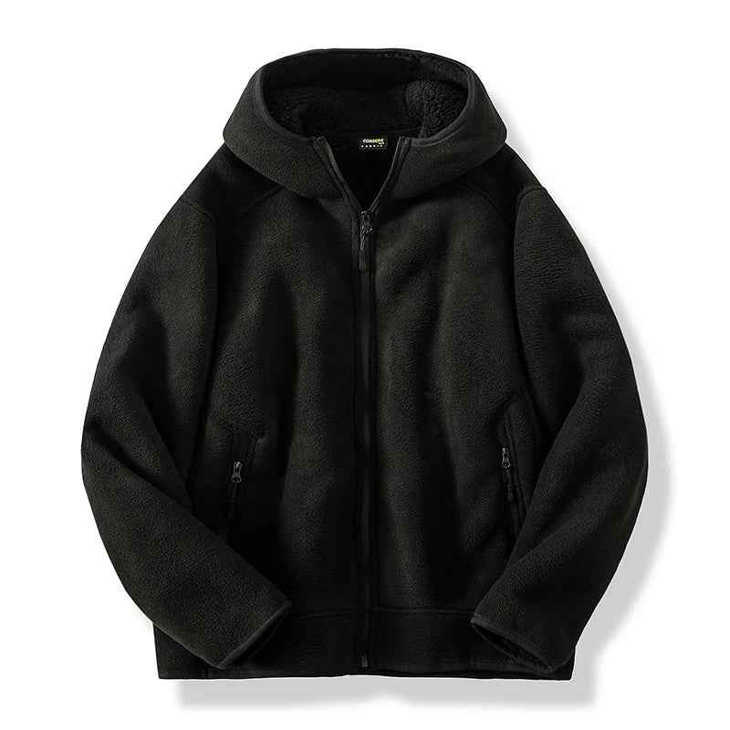 Men's Relaxed Fit Full Zip Hoodie Black