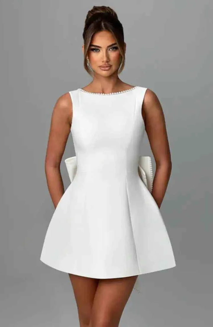 Harmonia | Elegant Mini Dress with Flattering Silhouette White