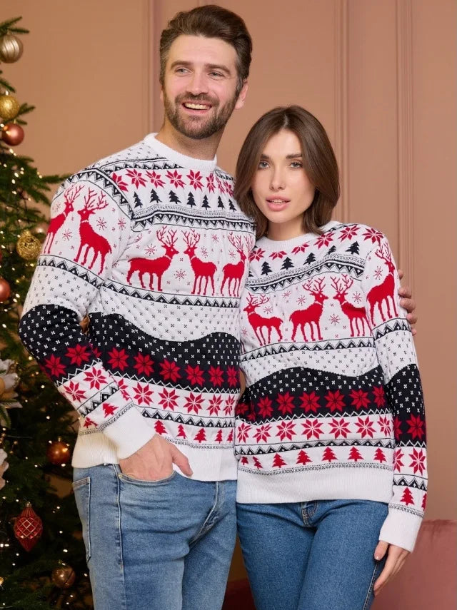 Christmas Cozy Family Matching Christmas Sweaters for All Ages White