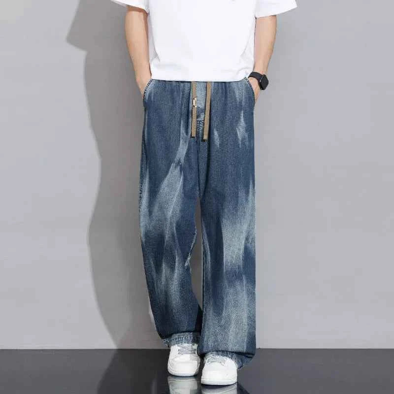 Men's Washed Casual Pants Indigo Fade