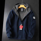 Men's Thick Wool Hooded Jacket Blue