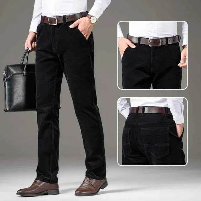 Men's Corduroy Pants - Stylish and Comfortable Black