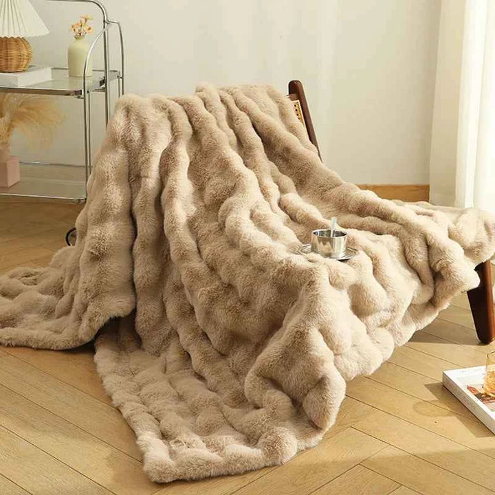 Cozy Faux Fur Plush Throw Blanket
