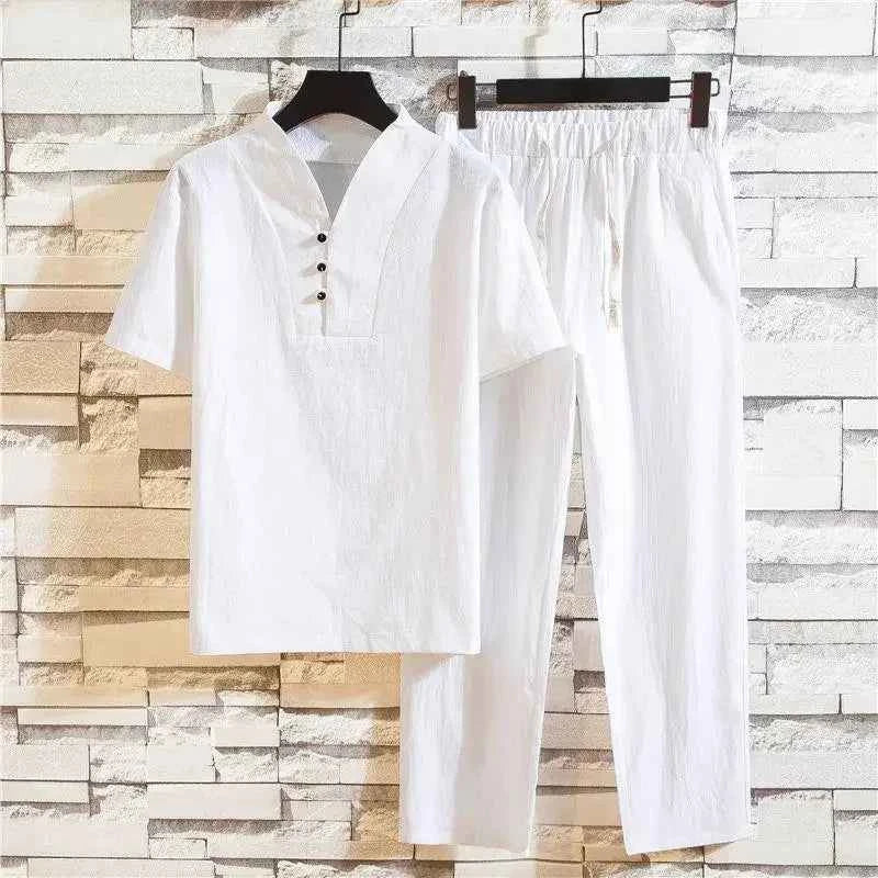 Comfortable Linen Bedding Set White
