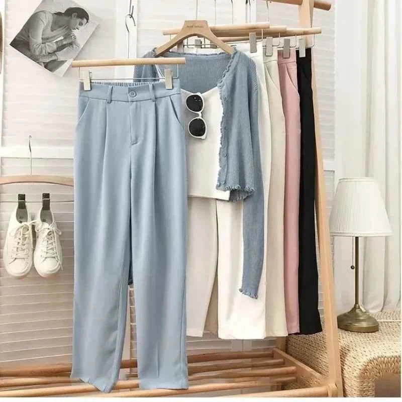 Women's High-Waist Pleated Trousers