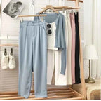 Women's High-Waist Pleated Trousers