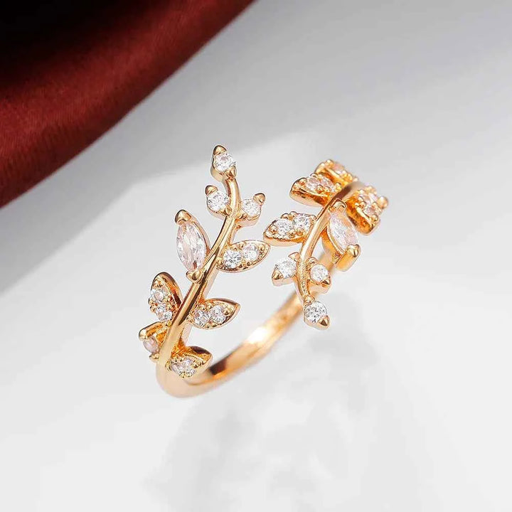 Adjustable Eden Leaf Ring