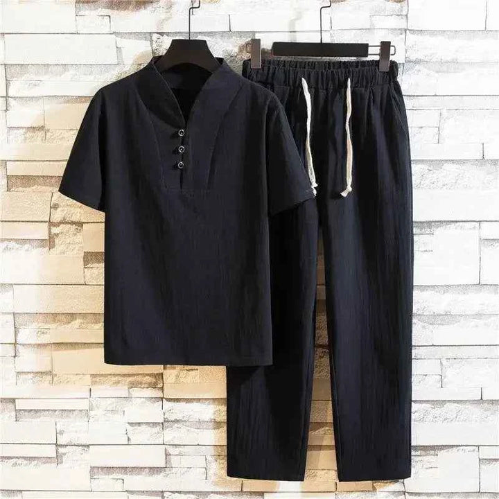 Comfortable Linen Bedding Set Black