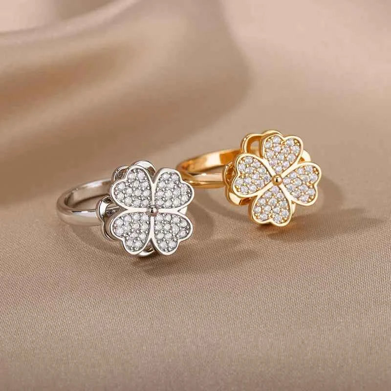 Adjustable Lucky Clover Ring