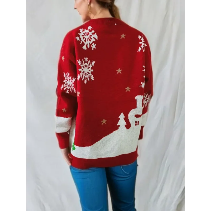 Women's Christmas Snowman Knitted Long Sleeve Jumper