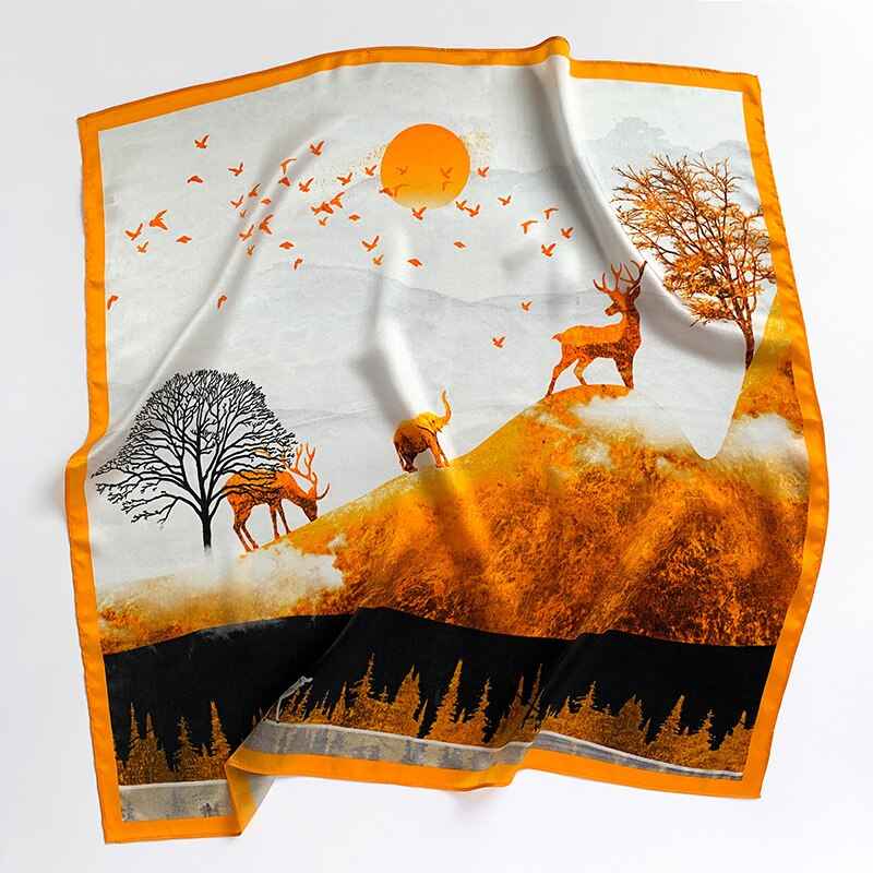 Women's Pure Silk Scarf - Luxurious and Elegant Accessory Medium