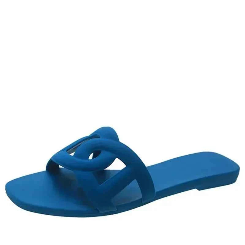 Candy Coloured Flat Slides Blue
