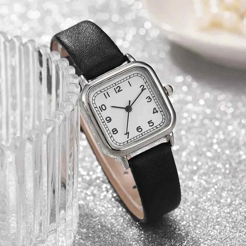 Square Alloy Watch for Stylish Elegance Onyx