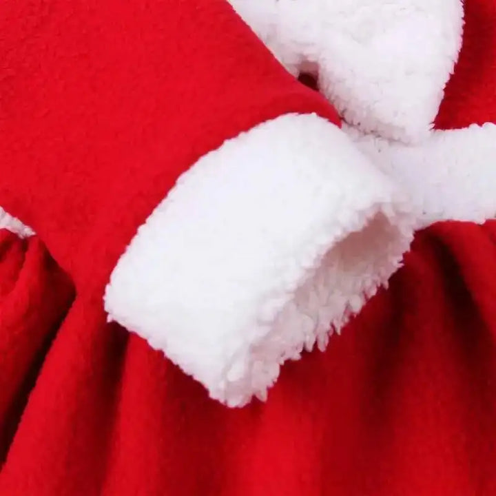 Halloween's Red Santa Claus Costume for Girls - Dress and Hat Set
