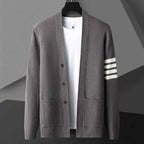 Men's Knit Cardigan - Stylish and Cozy Layering Essential Gray