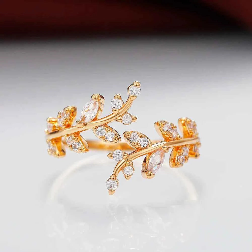 Adjustable Eden Leaf Ring