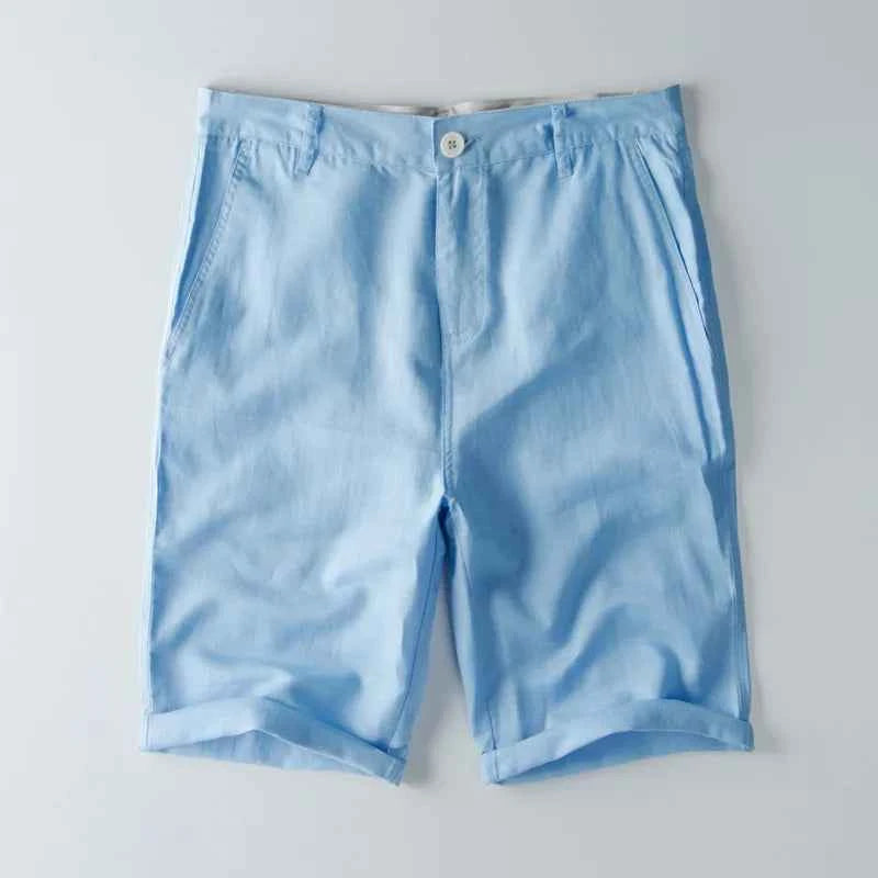 Men's Knee-Length Shorts – Relaxed Fit – Breathable Fabric – Pockets Included Aqua Blue
