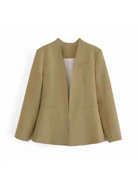 Women's Tailored Blazer and High Waist Trouser Suit Set
