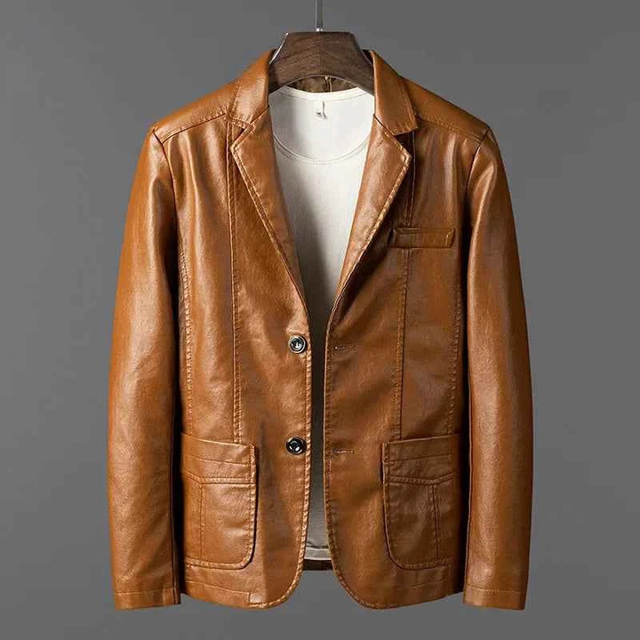 Men's Romano Leather Blazer Light Brown