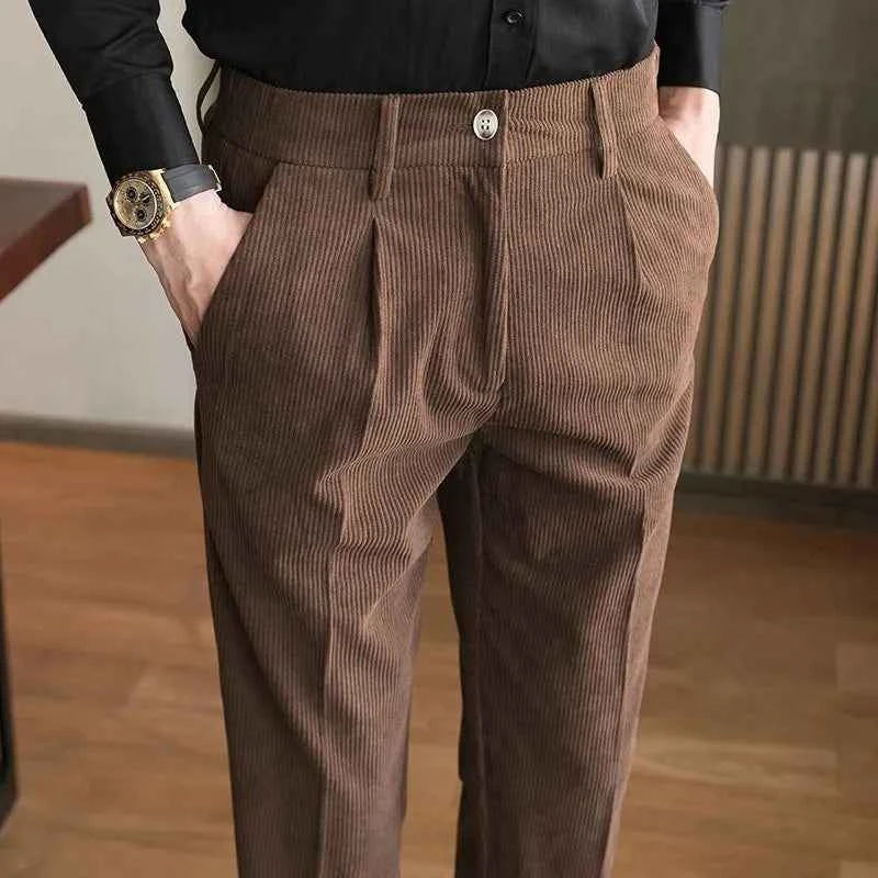 Men's Corduroy Straight Leg Pants Brown