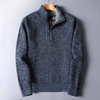 Men's Wool Quarter Zip Cardigan - Yukon Style Blue