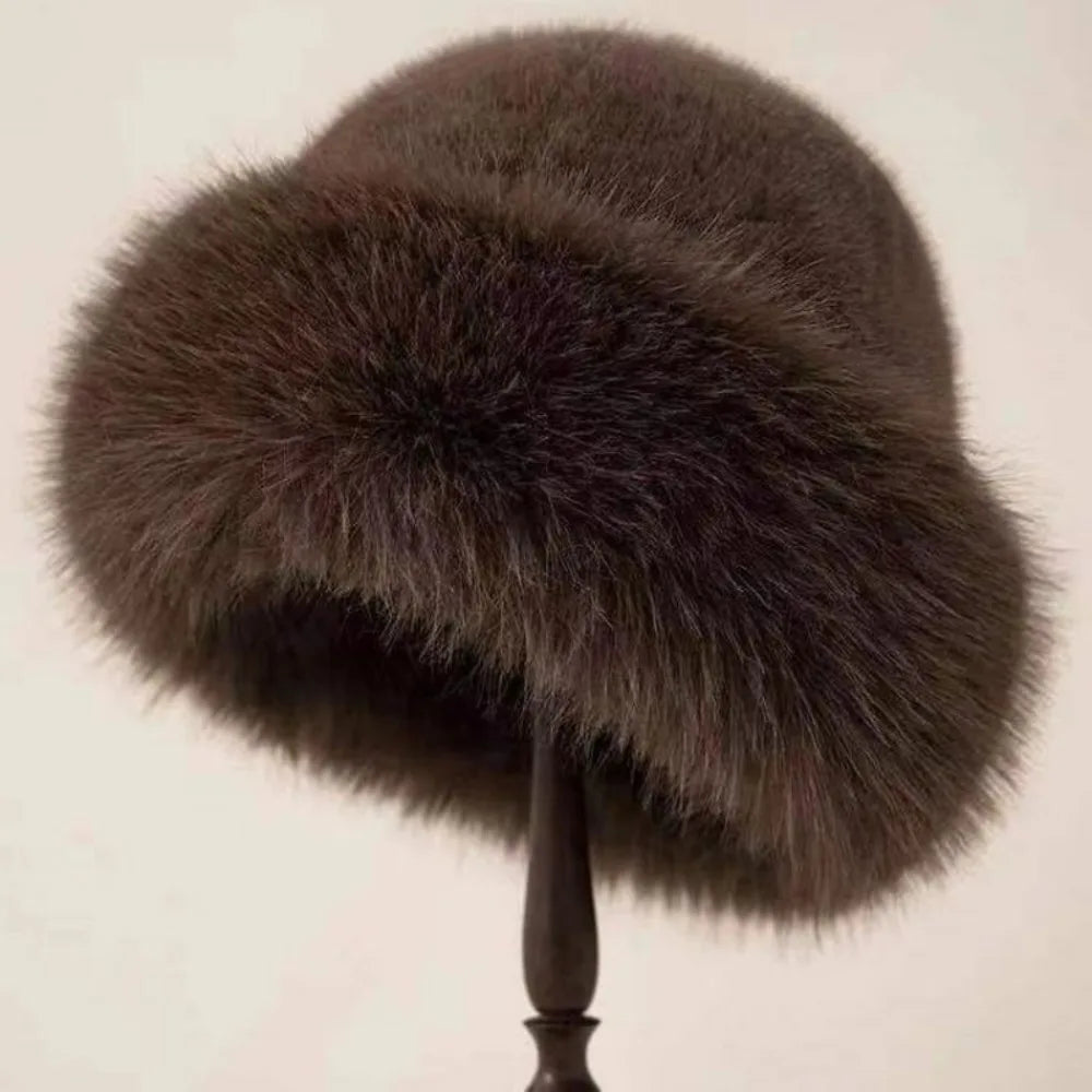 Luxurious Siberian Fur Hat for Ultimate Warmth Brown