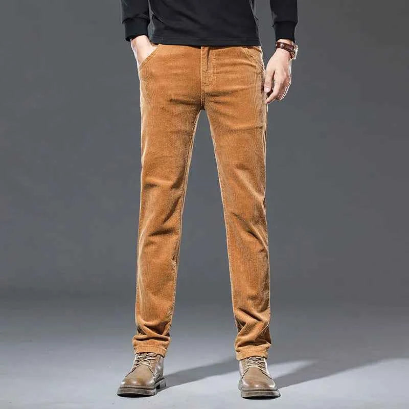 Men's Corduroy Trousers - Stylish and Comfortable Pants Khaki
