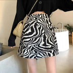 Women's Zebra Print Mini Skirt L