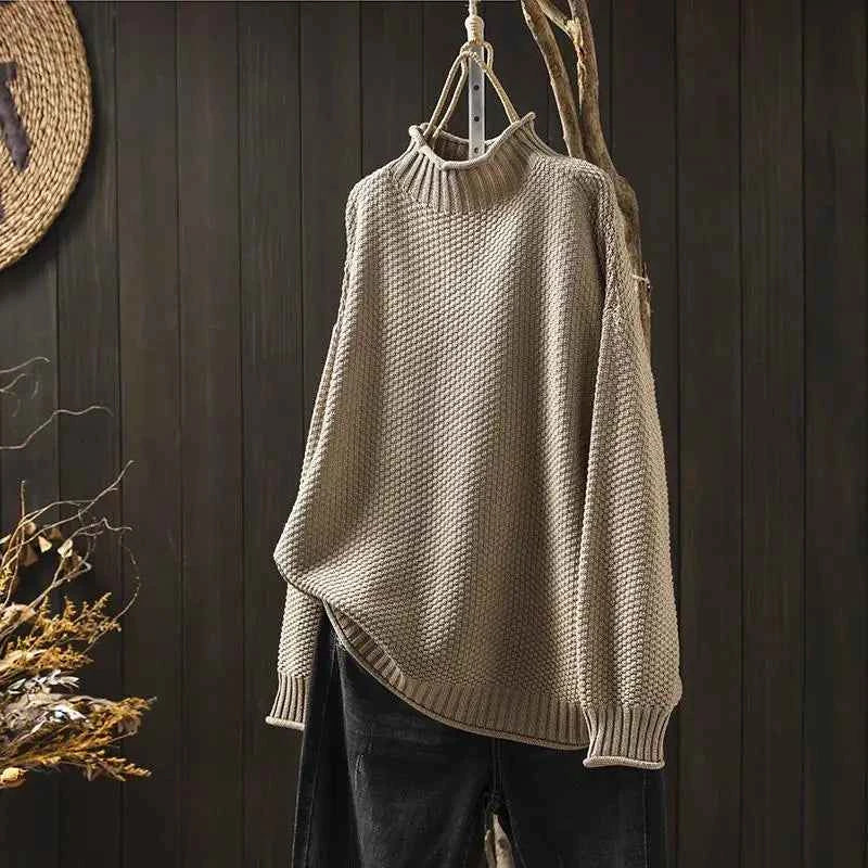 Women's Cashmere Sweater - Luxurious Softness and Style Khaki
