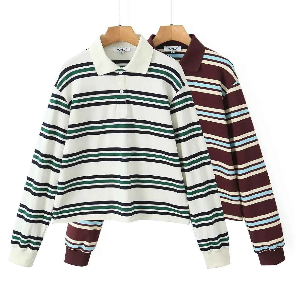 Women's Striped Polo Shirt - Riviera Style