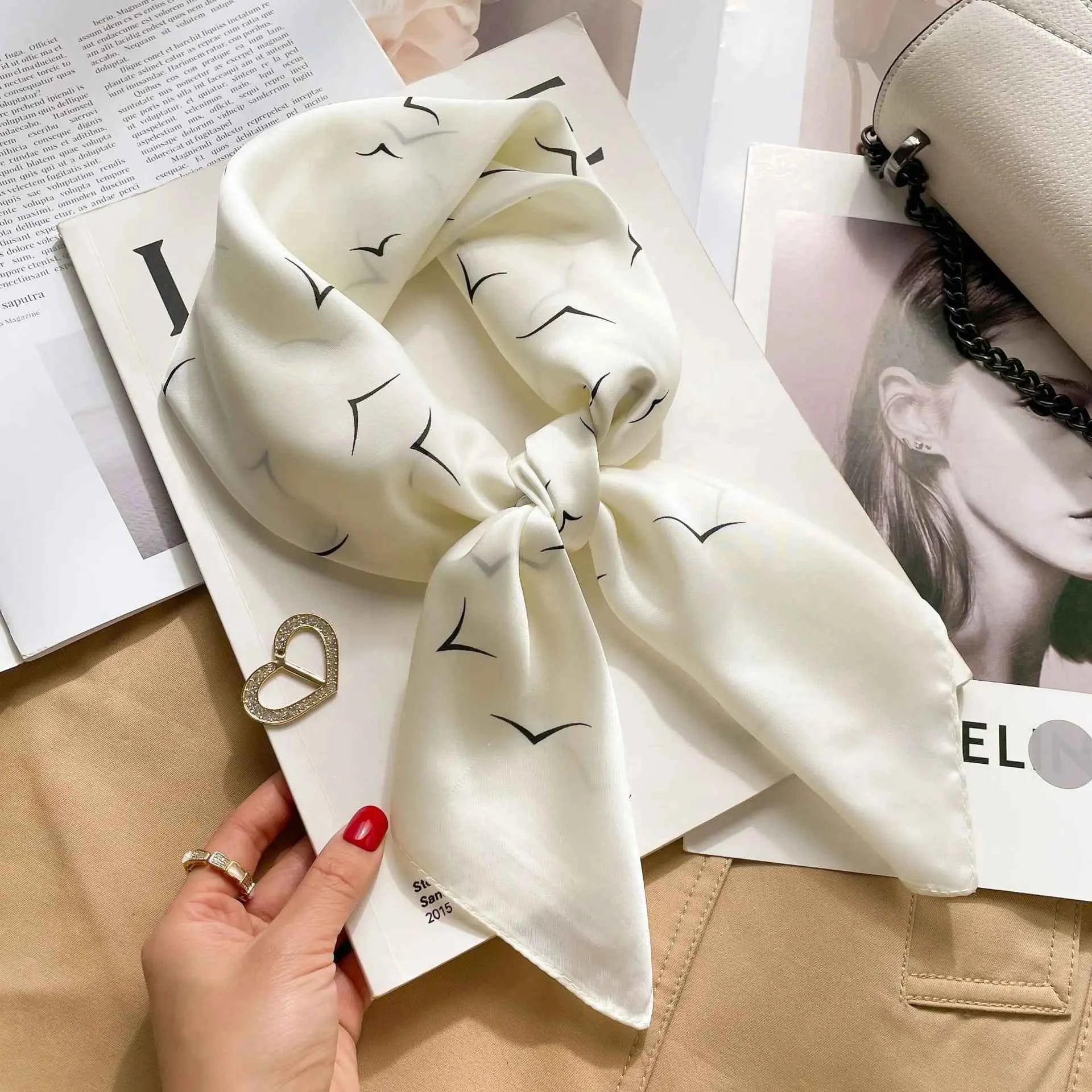 Luxurious Veloura Silk Head Scarf White