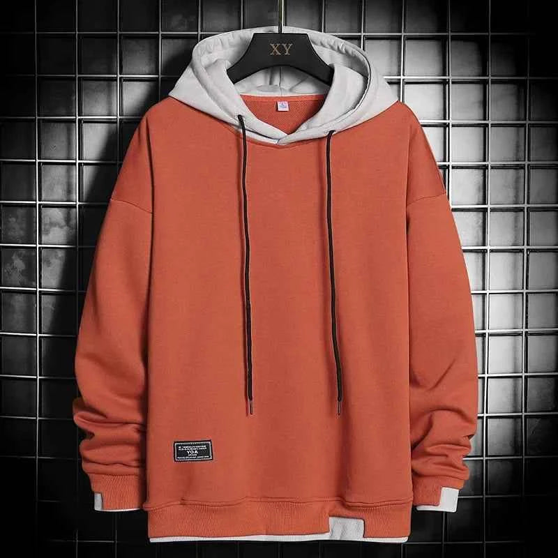 Men's Oversized Harajuku Hoodie – Bold Streetwear Pullover Orange