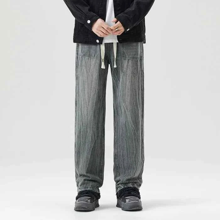 Men's Vintage Jeans - Classic Style Denim Gray