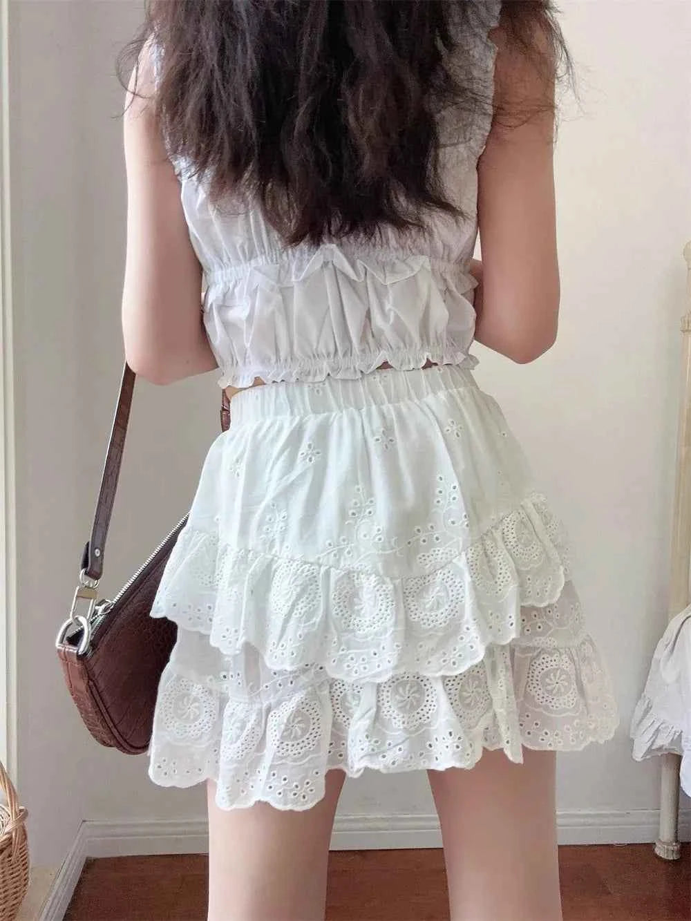 Women's Ruffled Embroidered Skirt