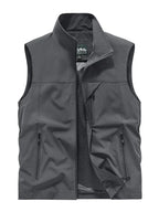 Men's Polyester Sleeveless Stand Collar Waterproof Vest