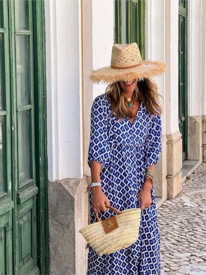Roosmarijn | Boho Maxi Dress with Floral Print for Women
