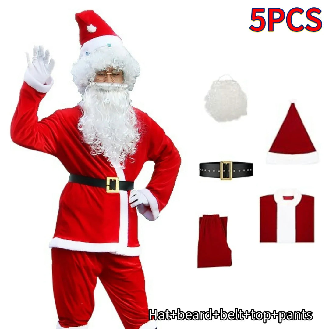 Halloween's Family Santa Claus Costume for New Year's and Christmas Parties 502-5PCS