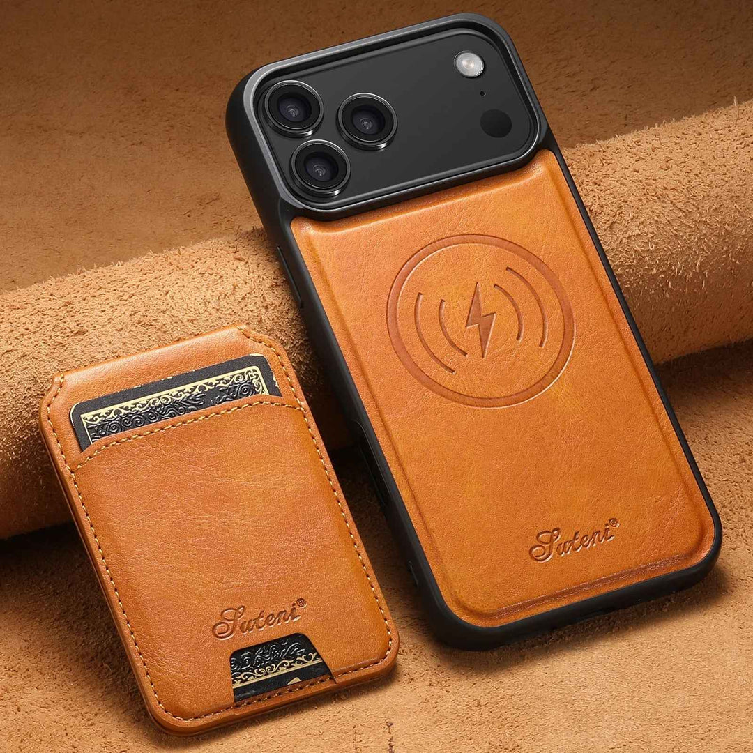 Premium Leather iPhone Case Orange