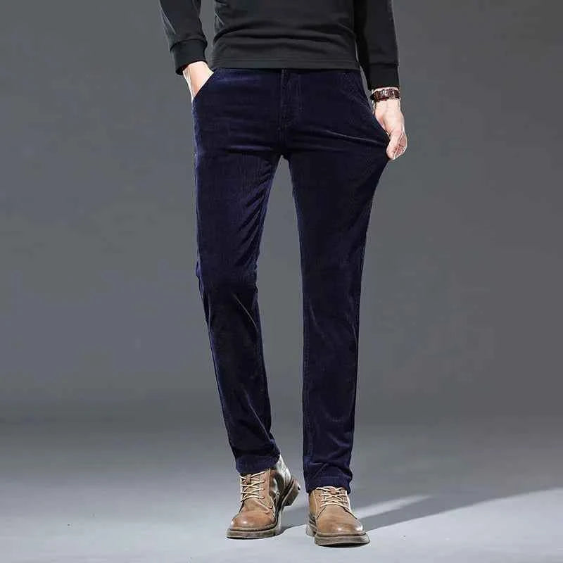 Men's Corduroy Trousers - Stylish and Comfortable Pants Deep Blue